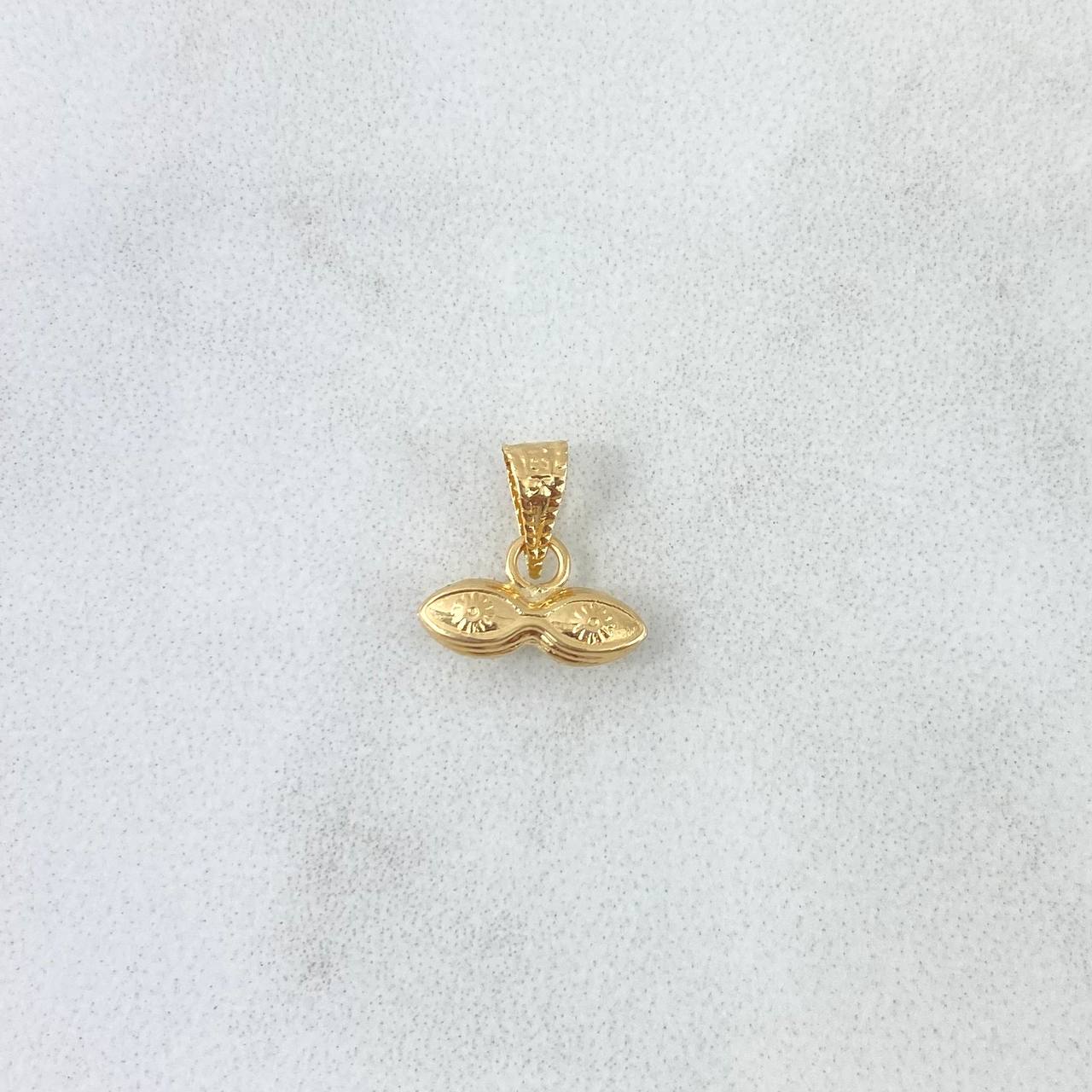 Pendant Santa Lucia Eyes 0.35gr / 1cm / Yellow Gold Edged Charger 18K ©