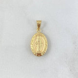 Pendant Miraculous Virgin 0.75gr / 2.3cm / Stamped Border Charger Yellow Gold