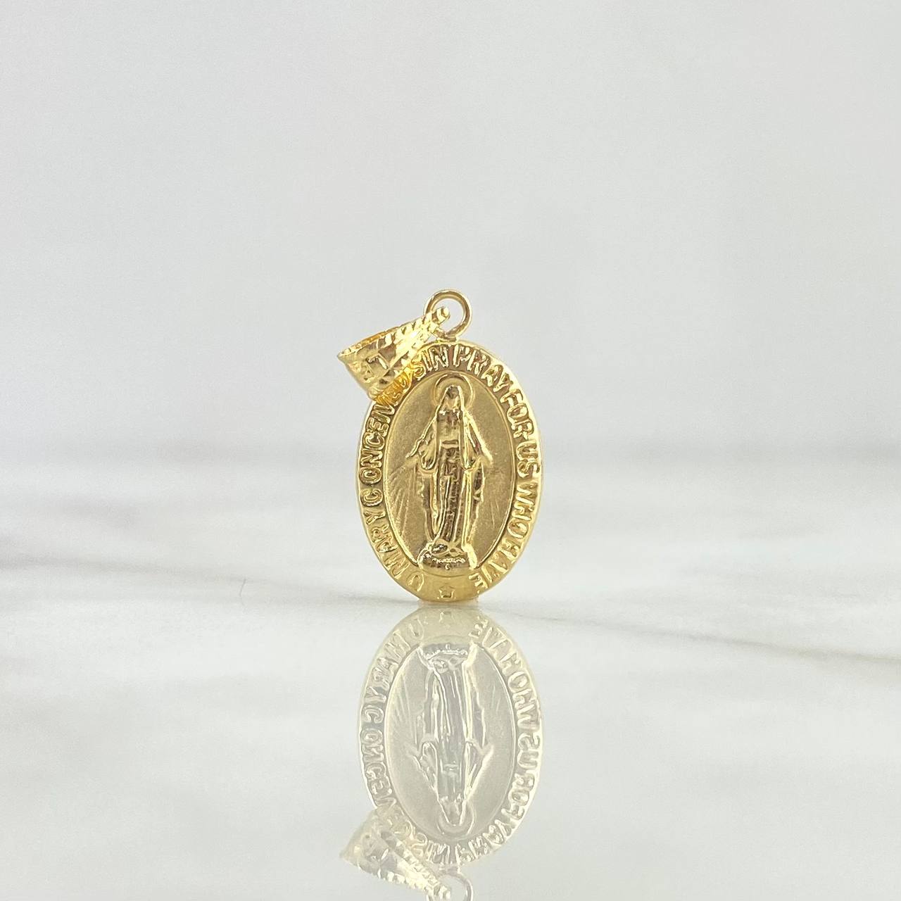 Pendant Miraculous Virgin 0.75gr / 2.3cm / Stamped Border Charger Yellow Gold