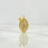 Pendant Miraculous Virgin 0.75gr / 2.3cm / Stamped Border Charger Yellow Gold