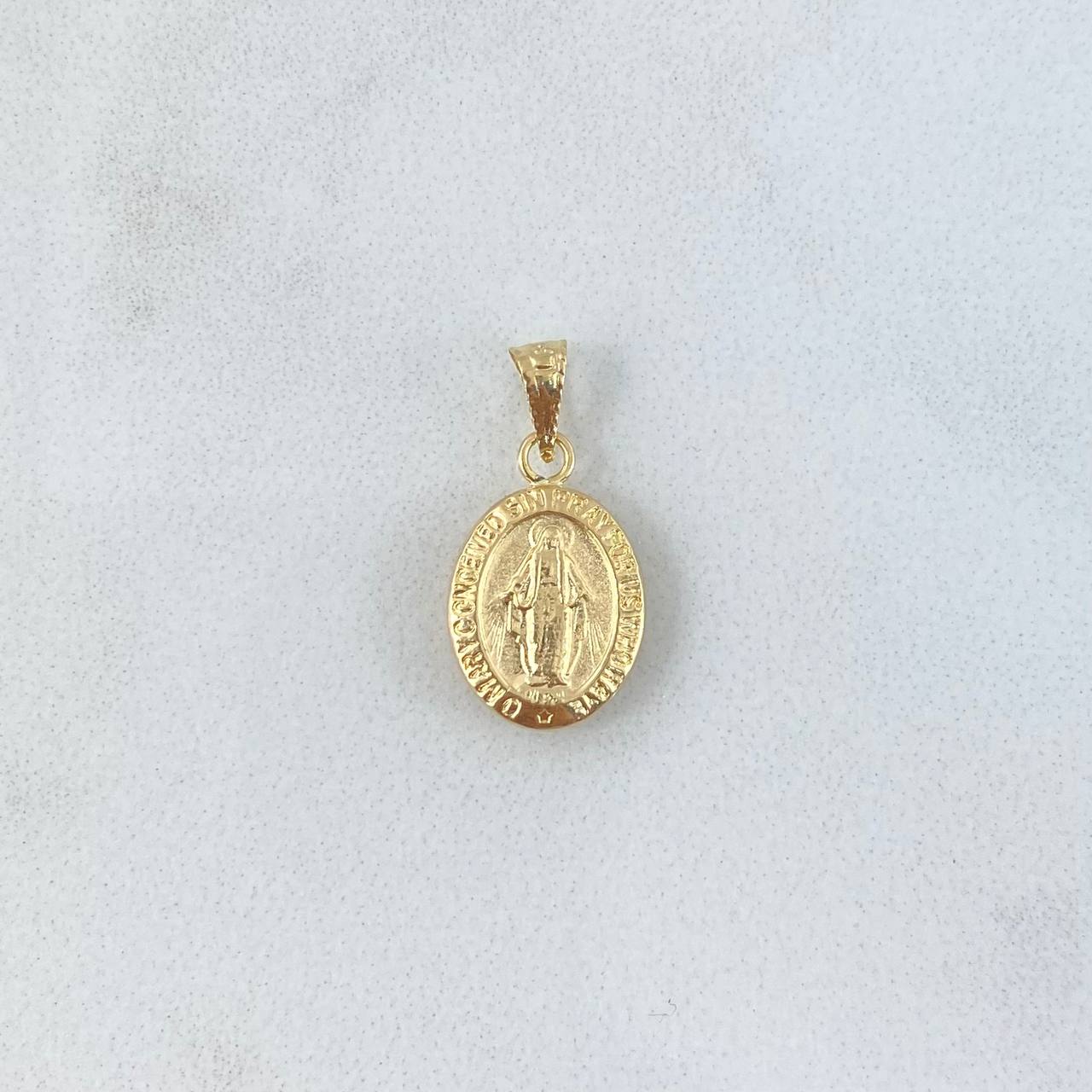 Pendant Virgen Milagrosa 0.55gr / 1.8cm / Stamped Bordered Charger Yellow Gold
