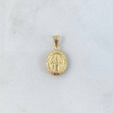 Pendant Virgen Milagrosa 0.55gr / 1.8cm / Stamped Bordered Charger Yellow Gold