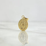 Pendant Virgen Milagrosa 0.55gr / 1.8cm / Stamped Bordered Charger Yellow Gold