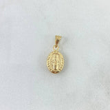 Pendant Virgen Milagrosa 0.45gr / 1.7cm / Stamped Border Charger Yellow Gold