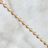Pulso Militar 7.1gr / 21cm / 3.5mm Diamantada Tres Oros 18K