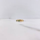 Churumbela Ring 2.75gr / Size 6 3/4 / White Green Zircons Yellow Gold &