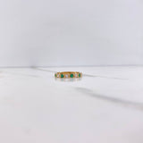 Churumbela Ring 2.75gr / Size 6 3/4 / White Green Zircons Yellow Gold &