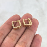 Candongas Lia 3.65gr / 1.1cm / Cuadradas Oro Amarillo