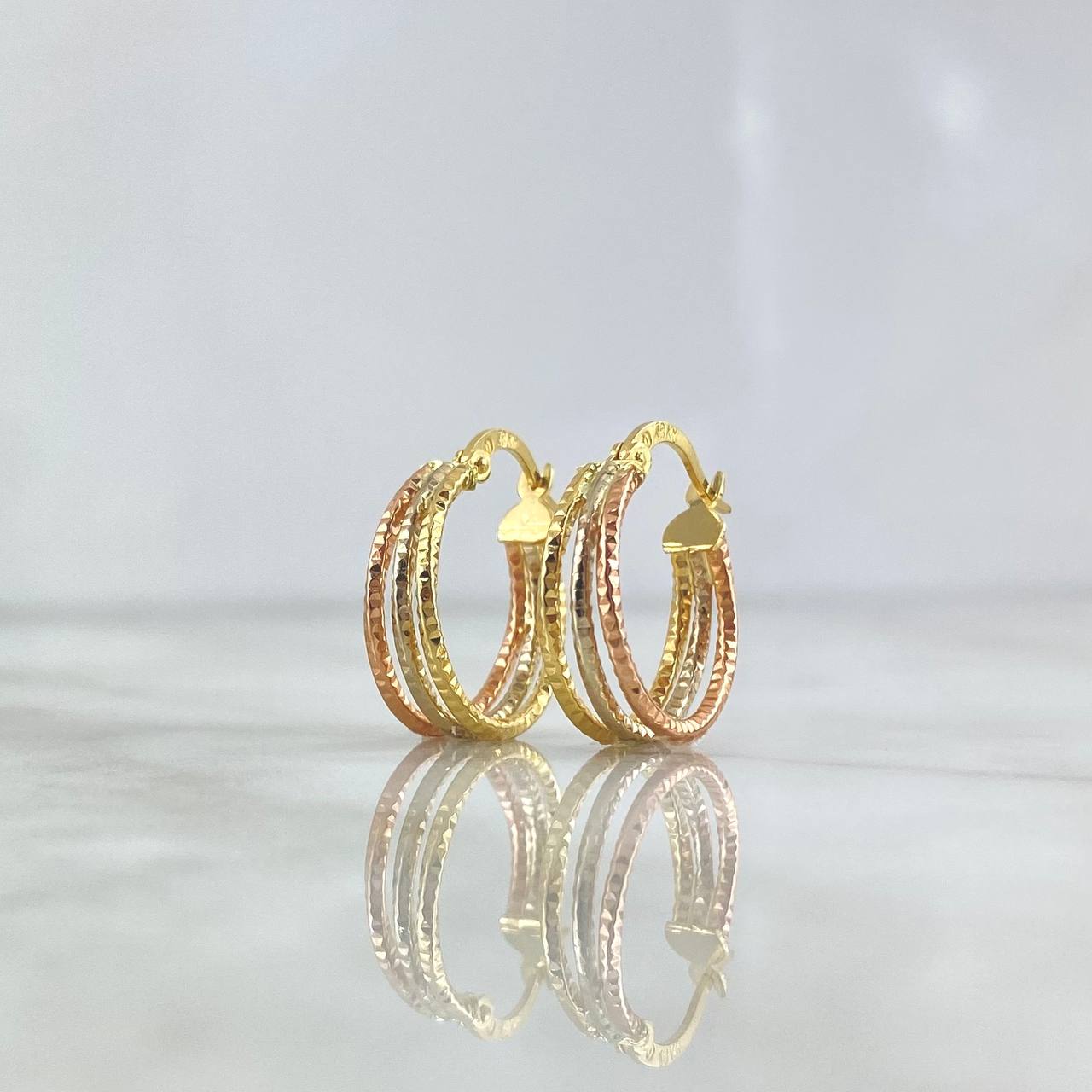 Candongas Daki 1.9gr / 1.9cm / Diamantadas Tres Oros 18K