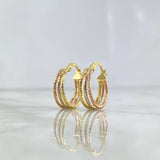 Candongas Daki 1.75gr / 1.9cm / Diamantadas Tres Oros 18K