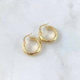 Hoop Earrings Jade 3.4gr / 2cm / Curved Yellow Gold