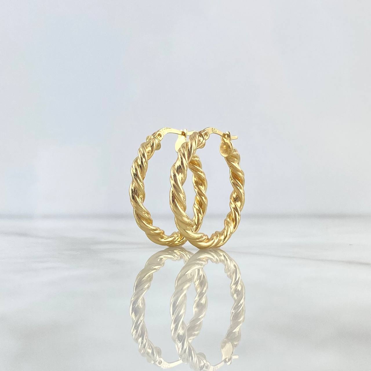 Hoop Earrings Ivy 3.4gr / 2.8cm / Twisted Yellow Gold