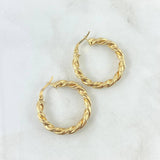 Hoop Earrings Ivy 3.4gr / 2.8cm / Twisted Yellow Gold