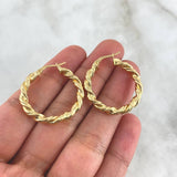 Hoop Earrings Ivy 3.4gr / 2.8cm / Twisted Yellow Gold