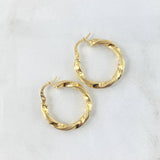 Hoop Earrings May 2.5gr / 2.5cm / Semi Twisted Yellow Gold
