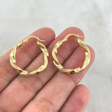 Hoop Earrings May 2.5gr / 2.5cm / Semi Twisted Yellow Gold