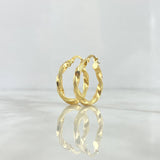 Hoop Earrings May 2.5gr / 2.5cm / Semi Twisted Yellow Gold