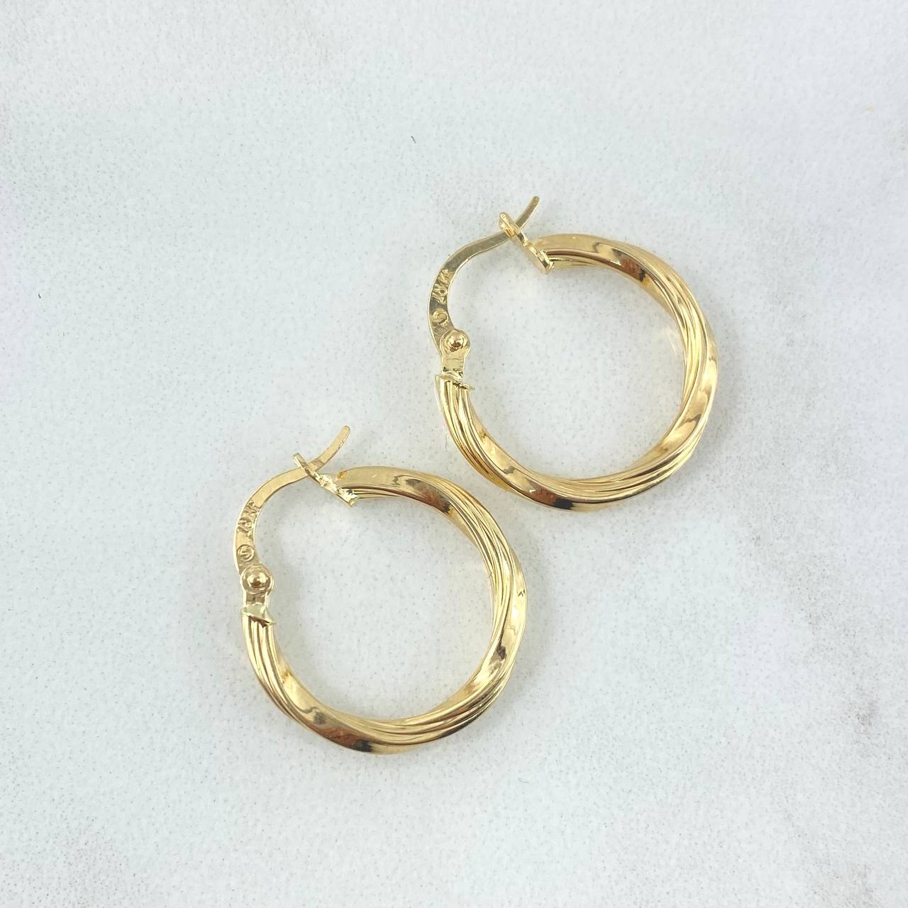 Hoop Earrings Mai 1.6gr / 0.9in / 18K Gold!