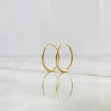 Candongas Aro Liso 0.6gr / 1/2 in / Oro Amarillo 18K