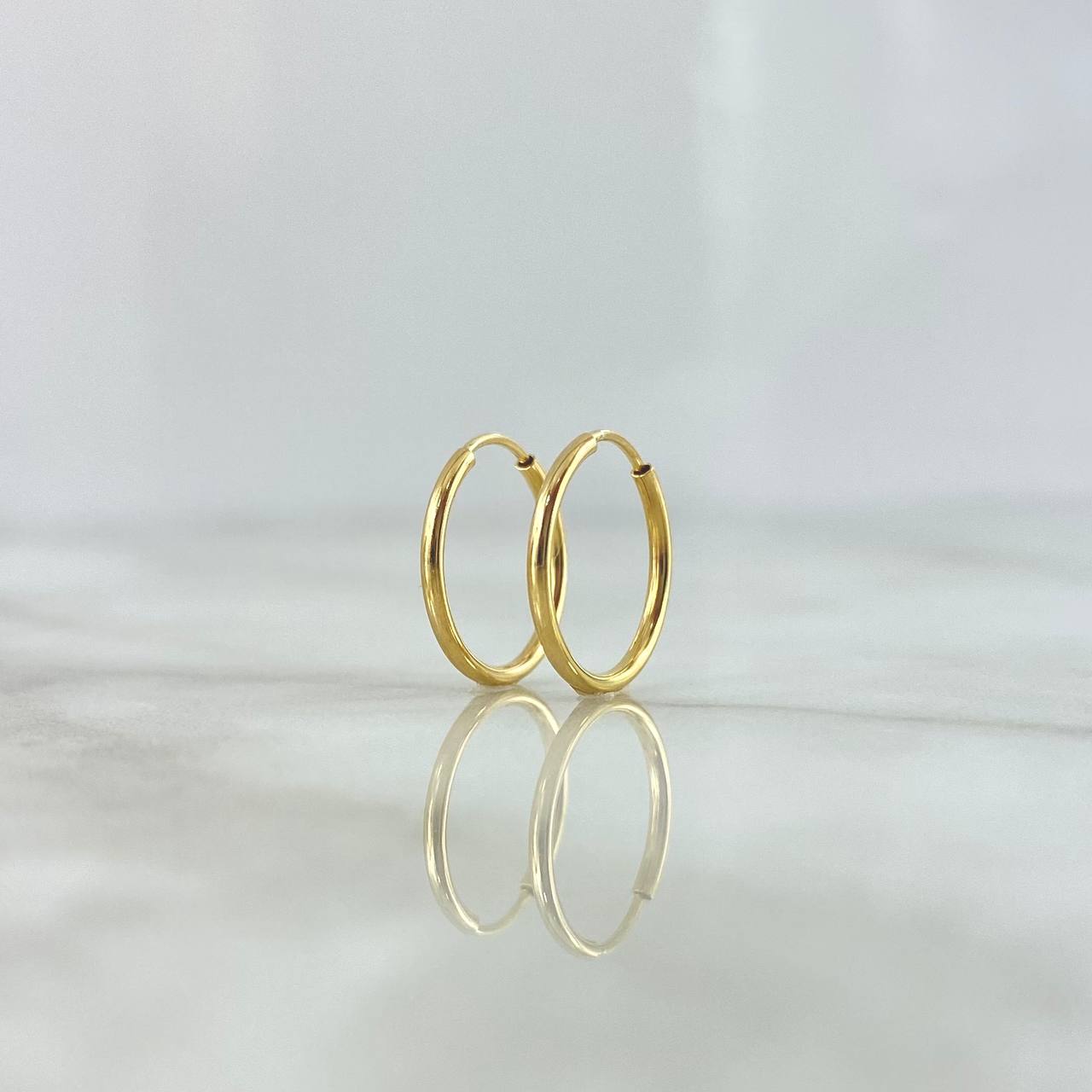 Smooth Hoop Earrings 0.55gr / 1/2 in / Yellow Gold 18K ©