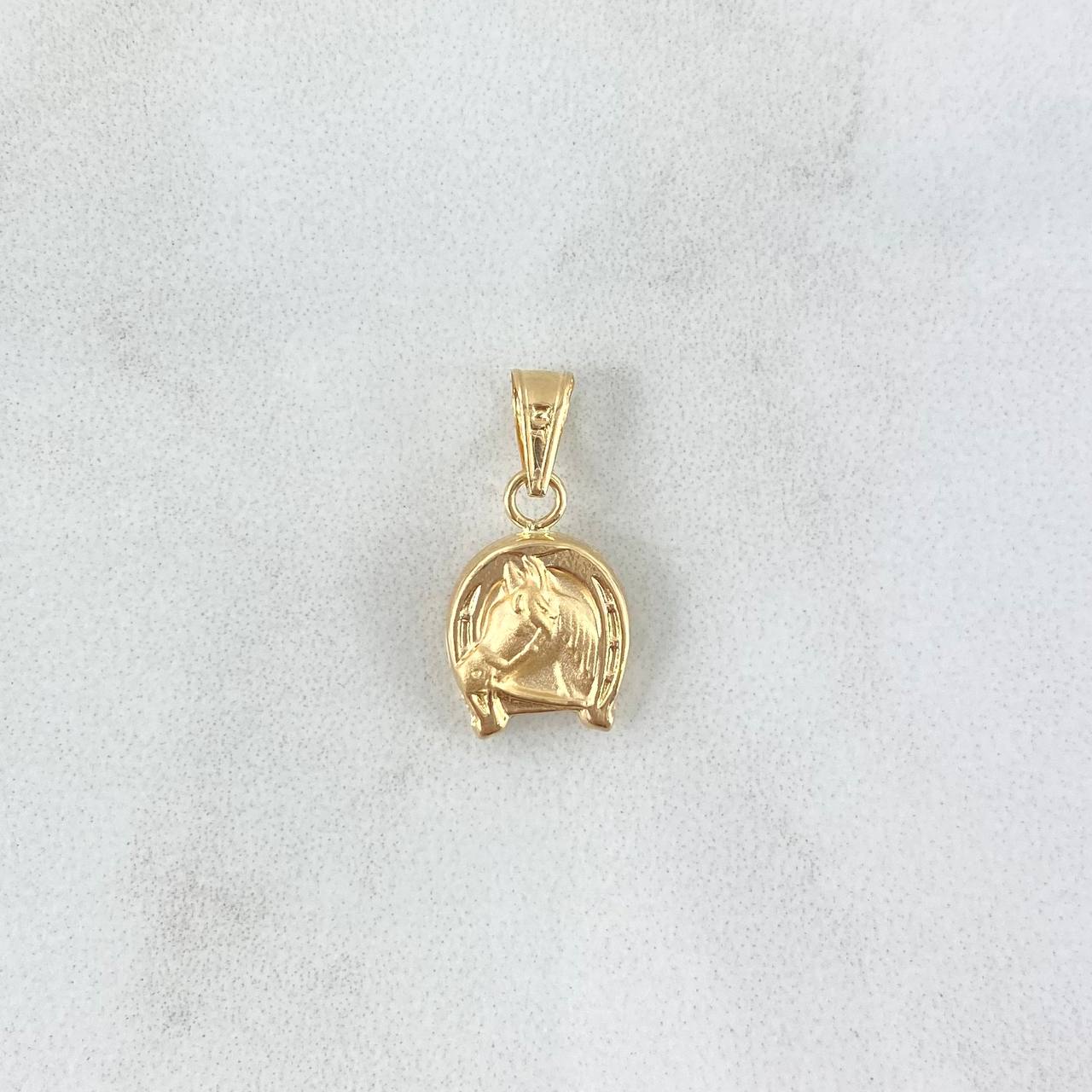 Pendant Horseshoe Horse 0.5gr / 0.7in / Pierced 18K Gold ©