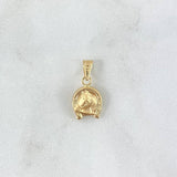 Pendant Horseshoe Horse 0.5gr / 0.7in / Pierced 18K Gold ©