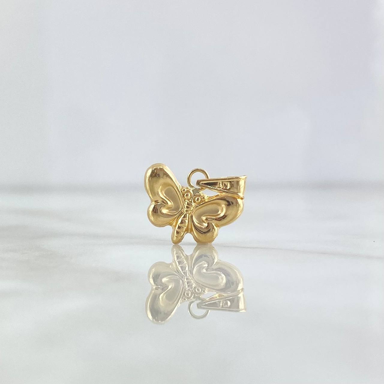 Dije Mariposa 0.8gr / 1.7cm / Mate - Troquelada - Cargador Liso Oro Amarillo