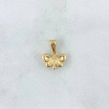 Pendant Butterfly 0.45gr / 1.3cm / Matte - Stamped - Smooth Yellow Gold Clasp