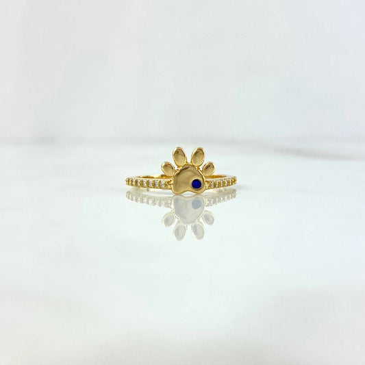 Fingerprint Ring 2.35gr / T5 3/4 / White Zircons - Blue Yellow Gold ©