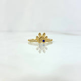 Fingerprint Ring 2.35gr / T5 3/4 / White Zircons - Blue Yellow Gold ©