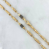 Rustic Chain Diamond Cut 19.05gr / 60cm / 4mm Black Rubber Yellow Gold ©