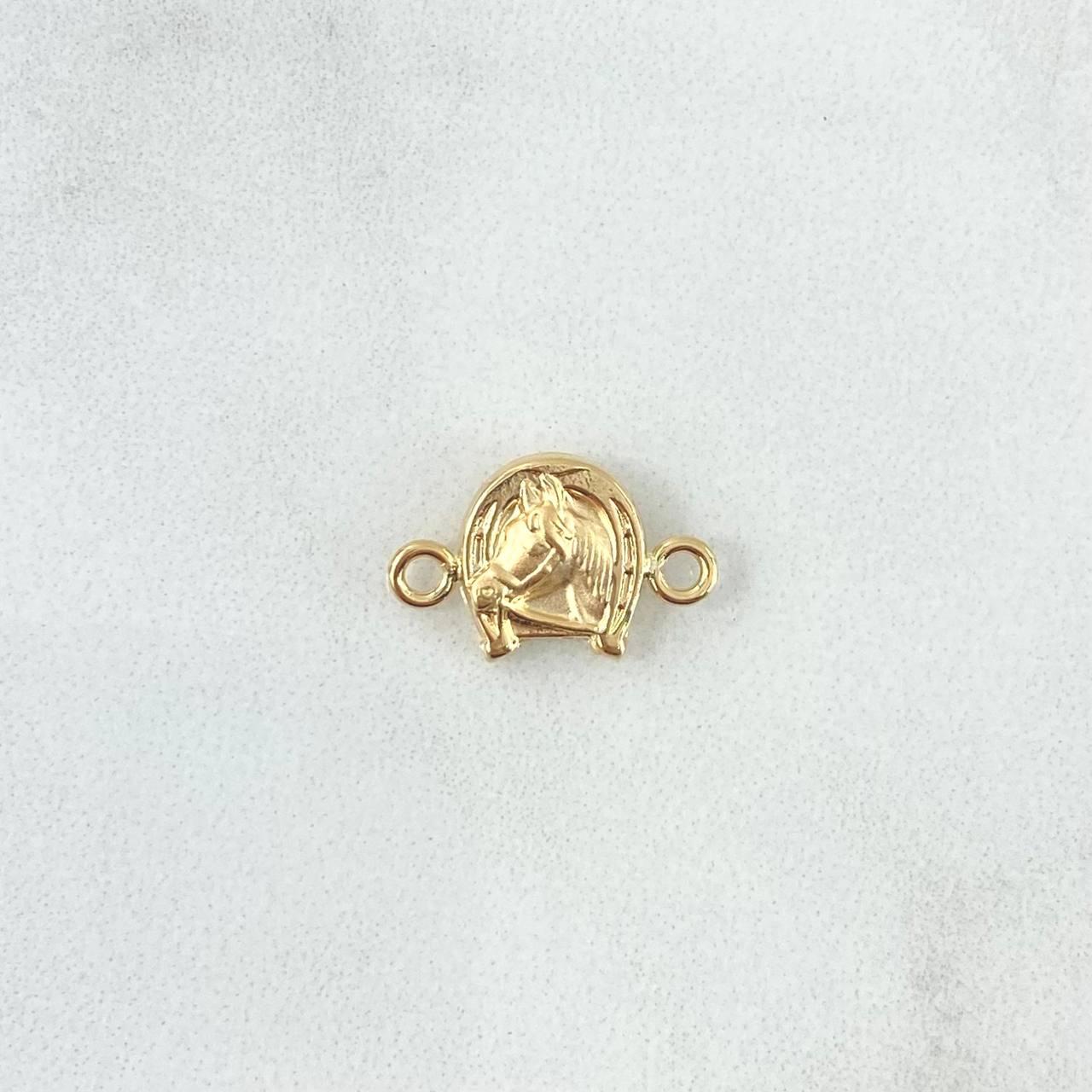 Charm Horseshoe Horse 0.55gr / 1.5cm / Yellow Gold Stamped