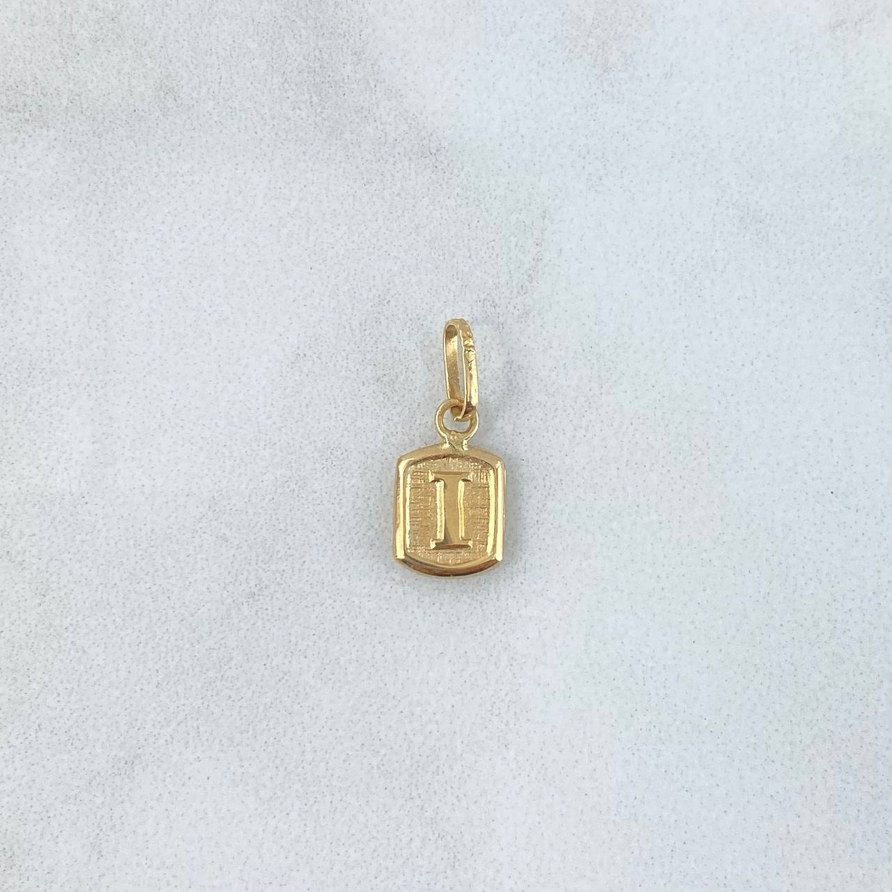 Pendant Letter I Frame 0.35gr / 1.6cm / 18K Yellow Gold Stamped