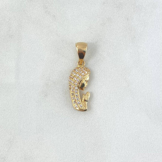 Dije Virgen Maria Silueta 2gr / 2.5cm / Circones Blancos Oro Amarillo ©