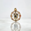 Pendant Poker Cards 6gr / 3.6cm / Ace of Spades and Heart - White Zircons Yellow Gold