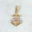 Pendant Anchor Helm 6.45gr / 4.5cm / White Zircons Three Golds ©