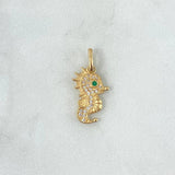 Dije Caballo de Mar 1.45gr / 2.3cm / Circones Blancos Verde Oro Amarillo ©