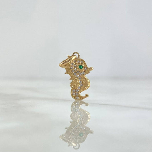 Dije Caballo de Mar 1.45gr / 2.3cm / Circones Blancos Verde Oro Amarillo ©