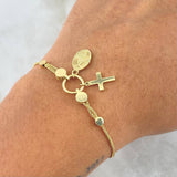 Franco Bracelet Gradual Cross - Virgin Fatima 5.05gr / 20cm / 1mm Yellow Gold +4