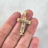 Pendant Lord of Miracles 5.9gr / 4cm / White Zircons Two Yellow Rose Golds *