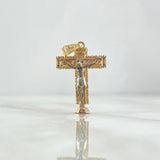 Pendant Lord of Miracles 5.9gr / 4cm / White Zircons Two Yellow Rose Golds *