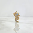 Pendant Seahorse 1.55gr / 2.2cm / White and Light Blue Zircons Yellow Gold