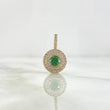 Pendant Halo Tupido 2.05gr / 1.9cm / White Zircons And Yellow Gold Green
