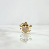 Pendant Crab 1.25gr / 1.5cm / White and Black Zircons Yellow Gold