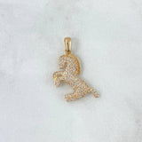Pendant Horse 2.45gr / 3cm / White Zircons Yellow Gold