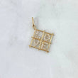 Pendant Love Frame 1.35gr / 2.2cm / White Zircons Yellow Gold