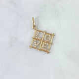 Pendant Love Frame 1.35gr / 2.2cm / White Zircons Yellow Gold