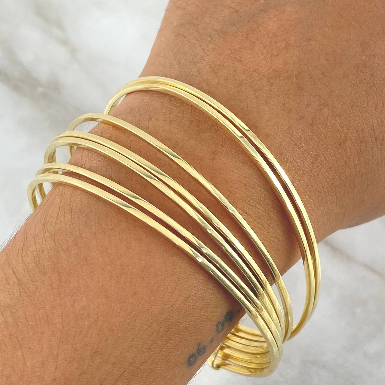 Bracelet Weekly Ring 11.2gr / 21cm / 10mm Smooth Yellow Gold +4