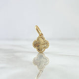 Dije Trebol VCyA 1.3gr / 1.8cm / Diamantado Punteado Oro Amarillo 18K *