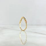 Wavy Circles Ring 1.7gr / T5 1/4 / Multicolored Zircons Yellow Gold
